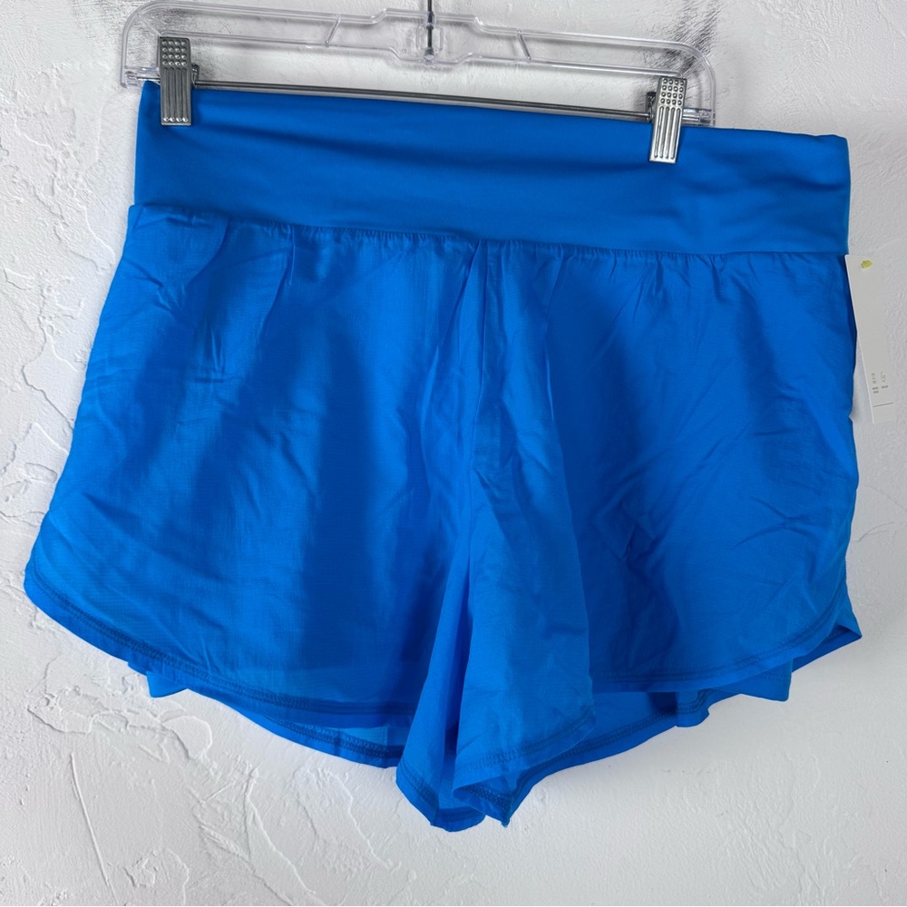 Target All in Motion 2-1 Shorts Running Lined Pull On Blue Solid Nylon Softshell